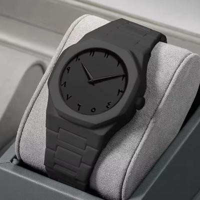 Men's Carbon Fiber Analogue Watch - 1 Pc - Sleek Black Design