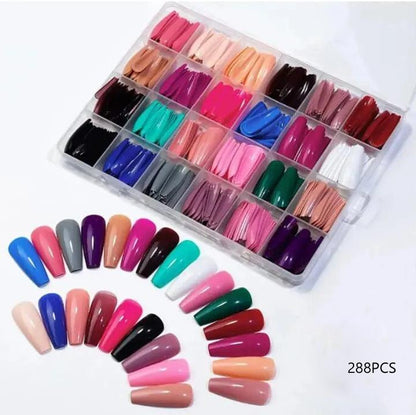 288 PCs colorful nails box (Random Color)
