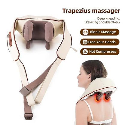 Ultimate Neck & Shoulder Tension Reliever – Wireless 6-Head Trapezius Massager