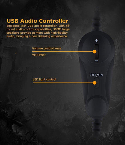 TBOTB Gaming Headset USB Port Music Headphone